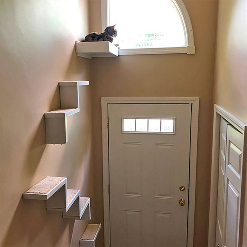 Indoor perch and floating wall cat stair